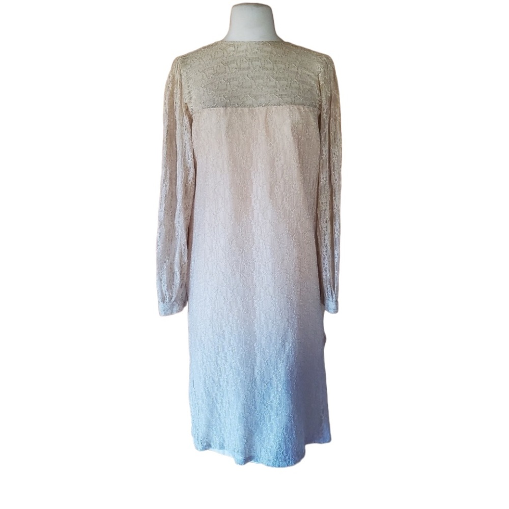 Vintage Unlabeled Light Beige‎ Lace Dress